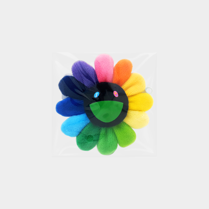 Flower Key Chain Rainbow & Black