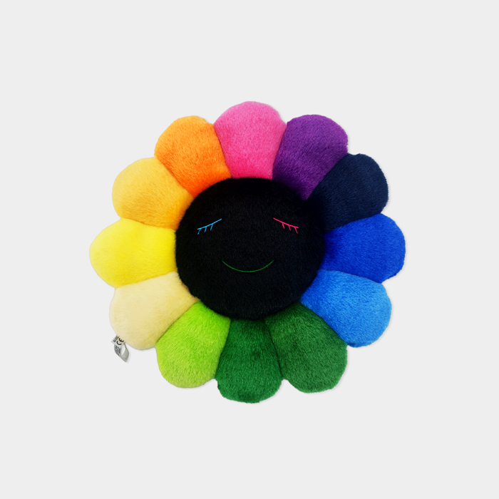 Flower Cushion 30cm Rainbow & Black